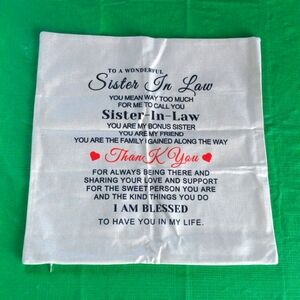 Sister In Law Pillow Cover